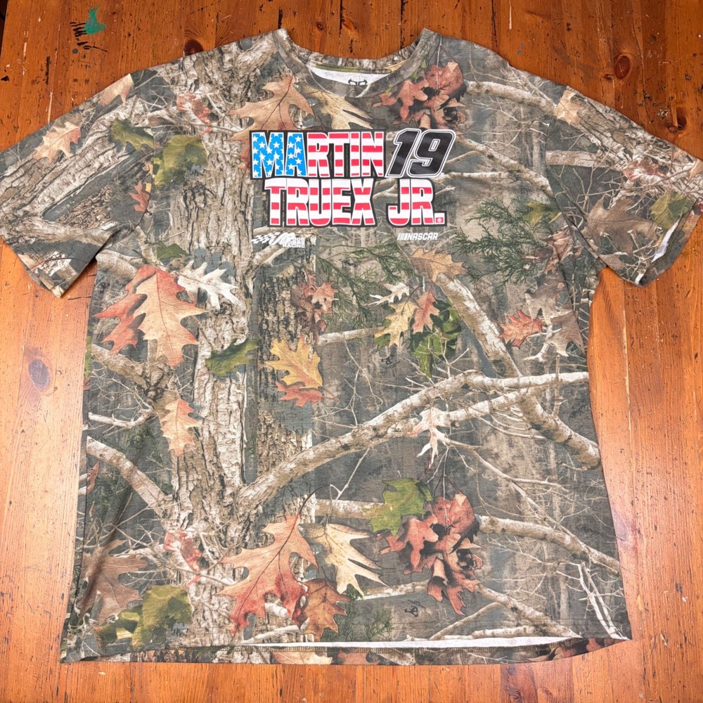 Martin‎ Truex Jr 19 NASCAR Camo T-Shirt Mens 2XL TrueTimber Joe Gibbs Racing